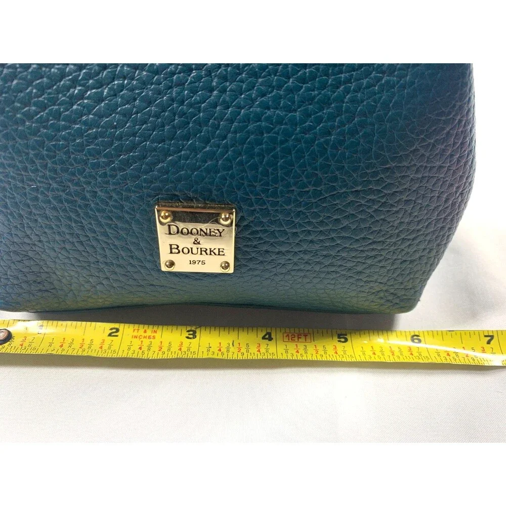Dooney & Bourke Teal Pebble Leather Kiss Lock Large Framed Wallet Coin Purse
